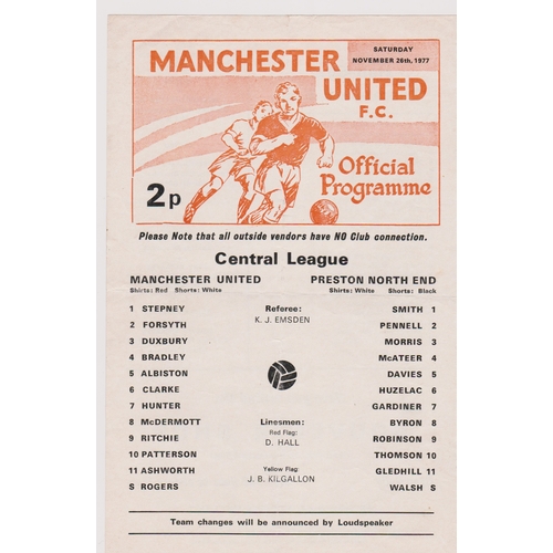 334 - A collection of 5 Manchester United home Reserves programmes from the 1977/78 season v Sheffield Wed... 