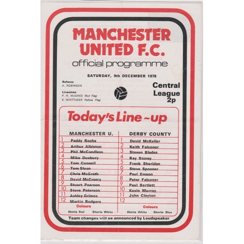 338 - A collection of 5 Manchester United home Reserves programmes from the 1978/79 season v Wolverhampton... 