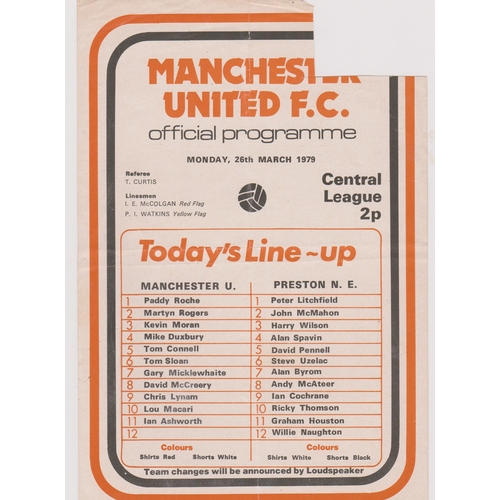 340 - A collection of 5 Manchester United home Reserves programmes from the 1978/79 season v Manchester Ci... 