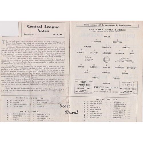 347 - Programme for the friendly match between Manchester United Reserves and Preston North End Reserves 1... 