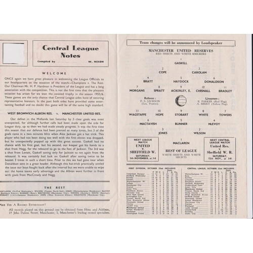 348 - Programme for the Representative match between Manchester United Reserves and Rest of The League 29t... 