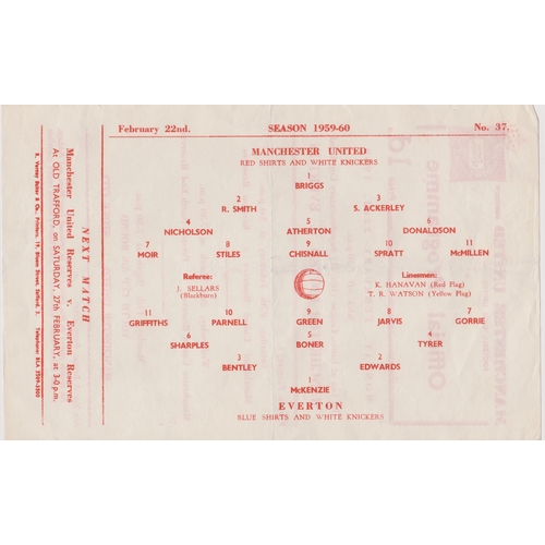 351 - Single sheet programme for the Lancashire League Supplementary Cup Final between Manchester United a... 