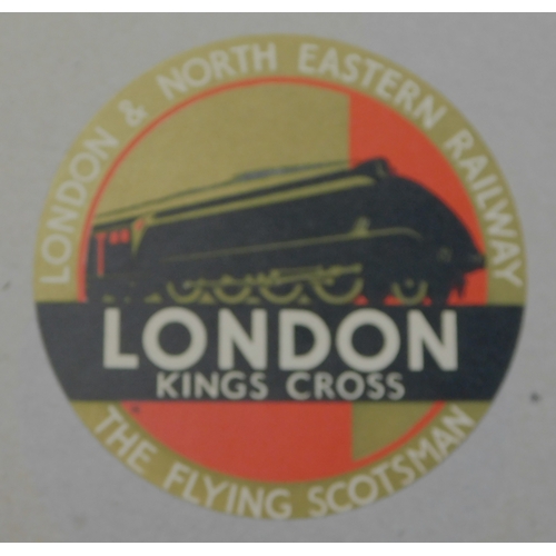 141 - Luggage Label - L.N.E.R Flying Scotsman 1930's London, Kings Cross, unused