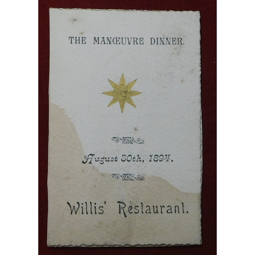 17 - 1894 (June 4th) Jorrocks Club gilt edged menu at Willis's Restaurant, St. James.