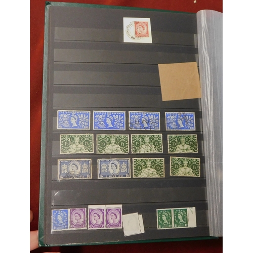 196 - Great Britain 1952-1970 QEII stock book, u/m and used Machins and Commemoratives, some FDCs. Large a... 