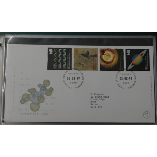 199 - Great Britain 1998-2000 W.H. Smith 1st day cover album with 70 covers addressed to same person.