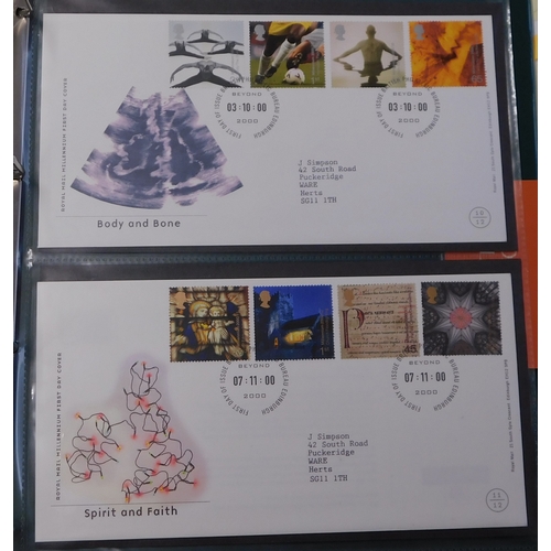 199 - Great Britain 1998-2000 W.H. Smith 1st day cover album with 70 covers addressed to same person.