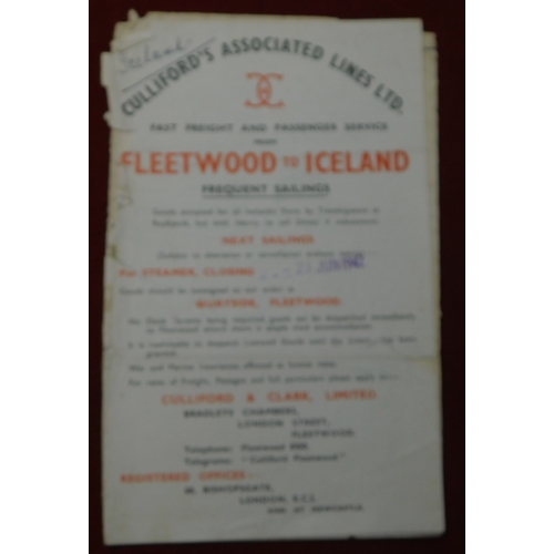 49 - Booklet - Cullifords Associated Lines Ltd, Freight and passenger service from Fleetwood, Iceland 194... 