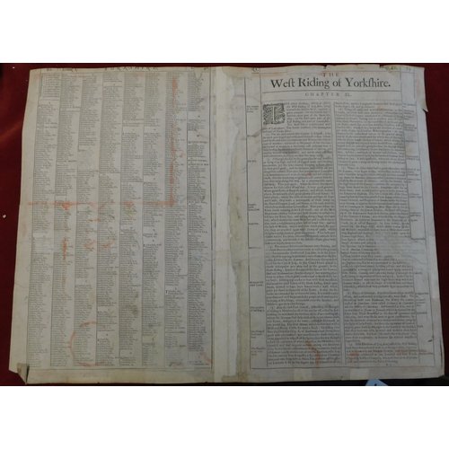 51 - Map - The West Ridings of Yorkshire 1610, good condition, measurements 52cm x 40cm, includes plan of... 