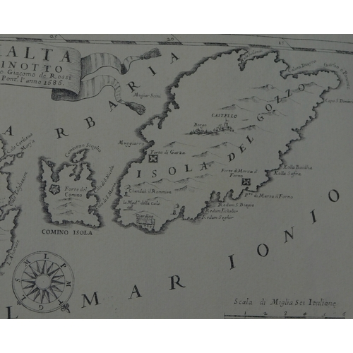 56 - A Map of Isola Di Scelta Early 1800s, very detailed, by Apud John. It-Cornel Blasu on Vellum