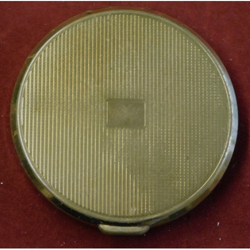 583 - Boots Cream Powder Compact - never been used, attractive foral design with red painted lid