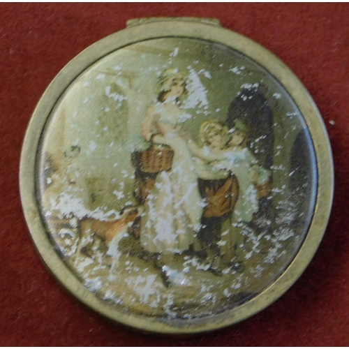 584 - Vintage Rouge Compact, Yardley - picture of mother and 2 children, some wear to decoration, very goo... 