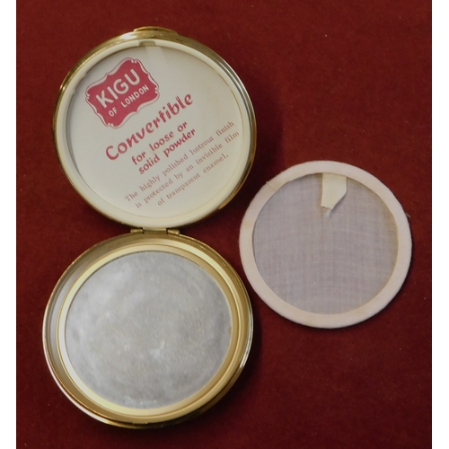 588 - Compacts - One Kigo powder compact, gold colour, one Stratton powder compact, gold coloured (2 in to... 