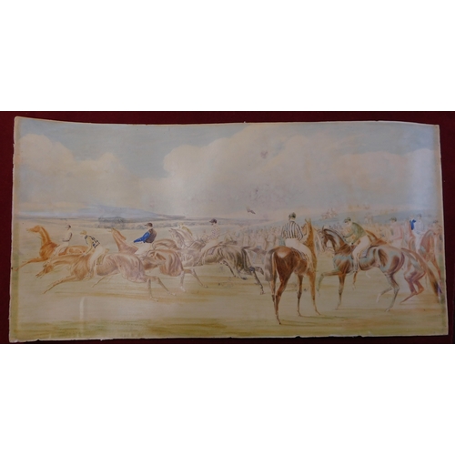 593 - Unframed Pictures - pictures of horse racing scenes (4)