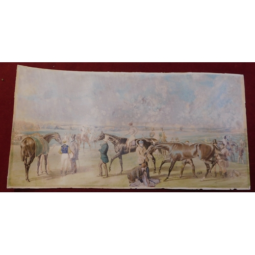 593 - Unframed Pictures - pictures of horse racing scenes (4)