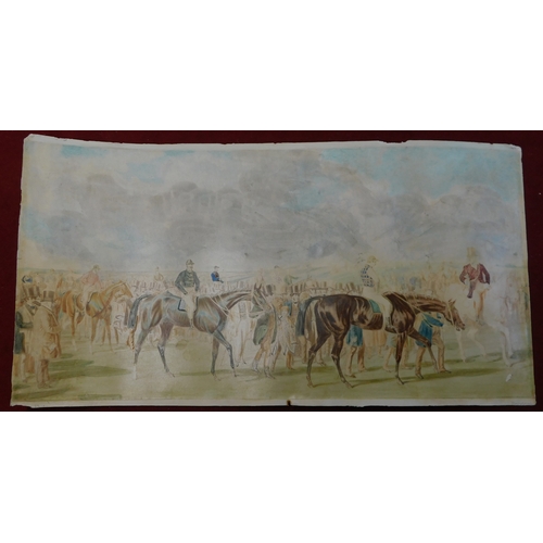 593 - Unframed Pictures - pictures of horse racing scenes (4)