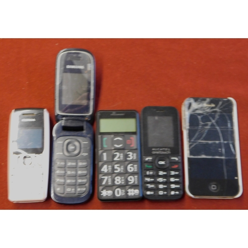 594 - Vintage Mobile Phones - (5) mobile phones including Samsung, Nokia, Alcatel