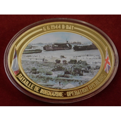 596 - Commemorative Coins - (4) coins commemorating The 70th Anniversary of Normandy Landings, in case imm... 