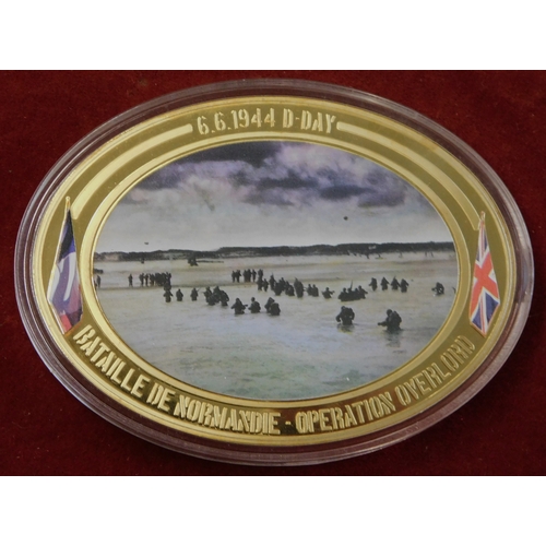 596 - Commemorative Coins - (4) coins commemorating The 70th Anniversary of Normandy Landings, in case imm... 