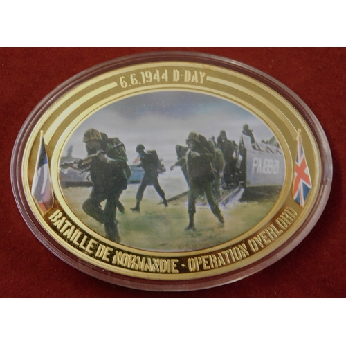 596 - Commemorative Coins - (4) coins commemorating The 70th Anniversary of Normandy Landings, in case imm... 