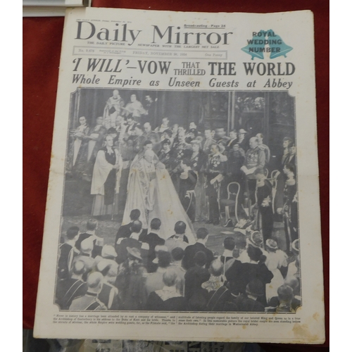 72 - Daily Mirror Newspapers July 1927, (2) November 1934 - Wedding of Duke of Kent and his bride & Briti... 