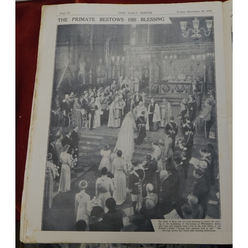 72 - Daily Mirror Newspapers July 1927, (2) November 1934 - Wedding of Duke of Kent and his bride & Briti... 