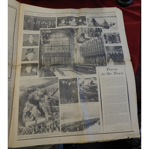 92 - The Morning Post Newspaper (2) copies 1936-1937, discoloured frayed edges,