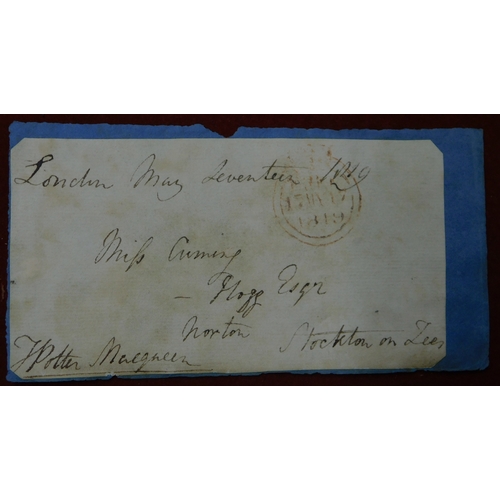 219 - Great Britain 1815-1819 Postal History 2x address pieces mounted on a card. 1) Cancelled Winchester ... 