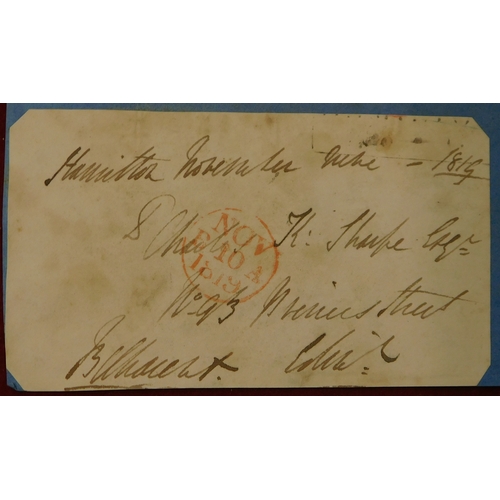 221 - Great Britain 1819-1839 Postal History group of 10 wrapper address pieces mounted on card. Many doub... 