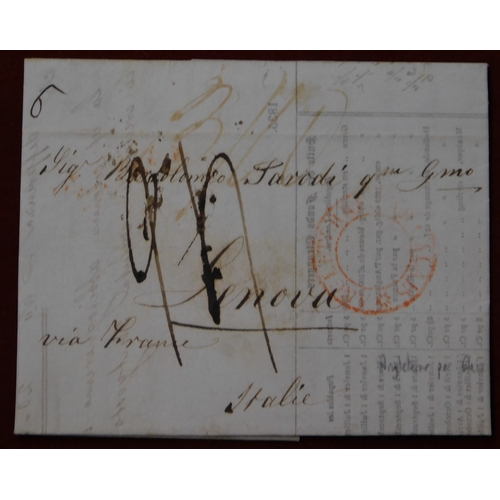 222 - Great Britain 1835 Postal History EL in form of invoice dated 27 Feb 1835 London. Posted to Genova I... 