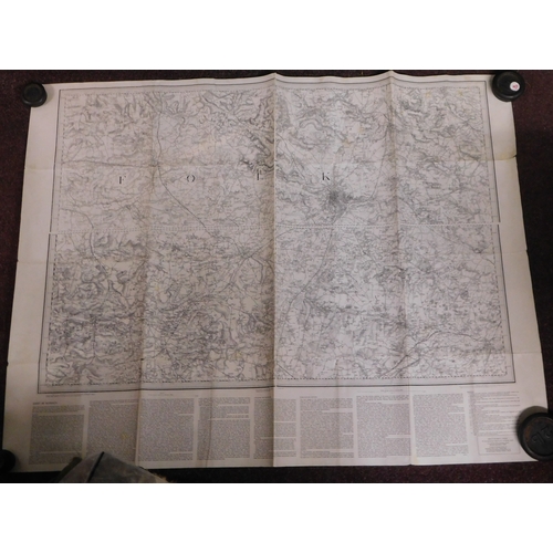 60 - Map - ordnance Survey Map of Central Norfolk 1980, by J.B. Harvey, scale 11 inch - 1 statuary mile, ... 