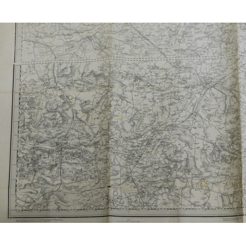 60 - Map - ordnance Survey Map of Central Norfolk 1980, by J.B. Harvey, scale 11 inch - 1 statuary mile, ... 