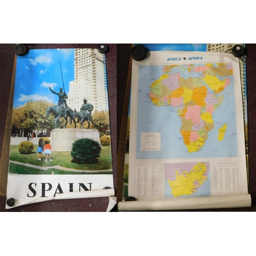 625 - Poster/Map - (1) poster of Spain, coloured, (1) map of Africa coloured, good condition