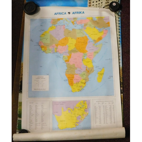 625 - Poster/Map - (1) poster of Spain, coloured, (1) map of Africa coloured, good condition