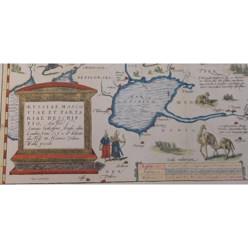 631 - Map of Russia and Moscow (early), coloured measurements 56cm x 40cm, very good condition