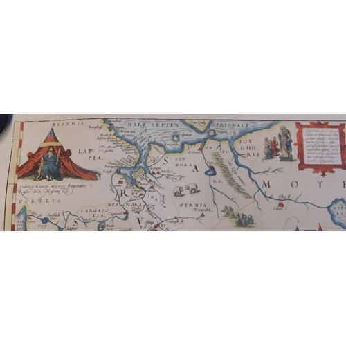 631 - Map of Russia and Moscow (early), coloured measurements 56cm x 40cm, very good condition