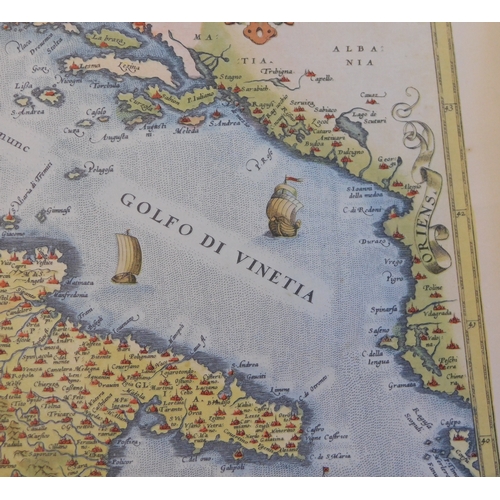 632 - Map - of Italy (early), coloured, measurements 56cm x 40cm, very good condition