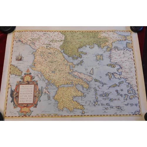 633 - Map with Romania and surrounding countries (early), coloured, measurements 56cm x 40cm, very good co... 