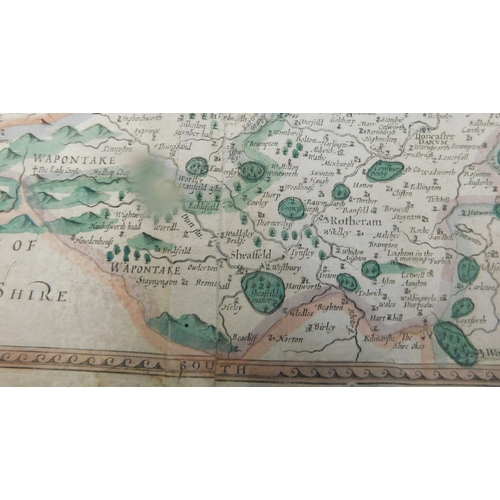 51 - Map - The West Ridings of Yorkshire 1610, good condition, measurements 52cm x 40cm, includes plan of... 