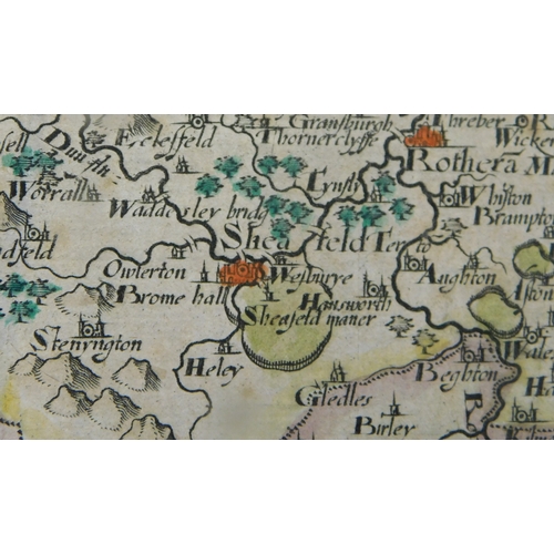 59 - Antique Map - Yorkshire - West Riding 1610 John Speede. The West Ridinge of Yorkshire with the most ... 