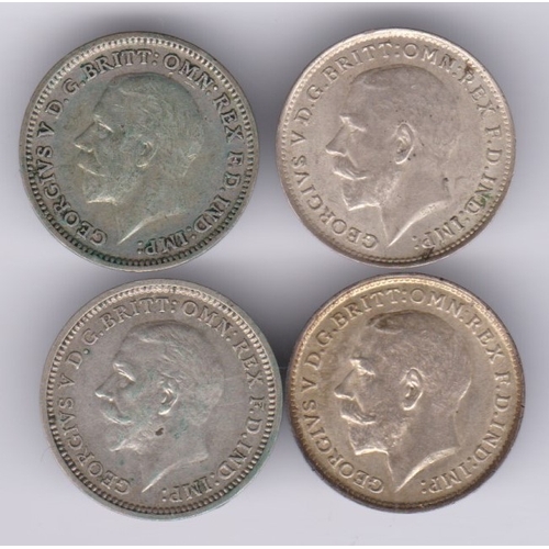 104 - Great Britain 3ds  Incl 1911, 1916, 1926 & 1933, 1911 AUNC, others AEF (4 in total)