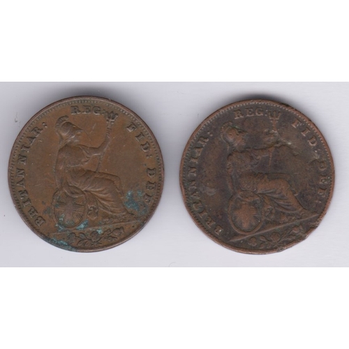 108 - Great Britain Farthings 1840 and 1854, both AVF (2)