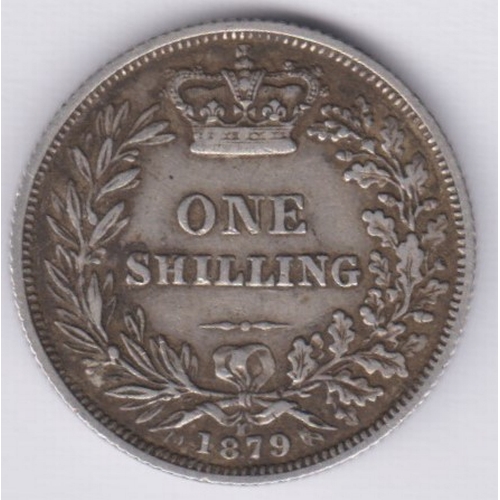114 - Great Britain 1879 Victoria Shilling, GVF