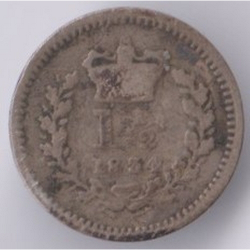 117 - Great Britain 1834 William IV Three Half Pence, silver, type coin, fine