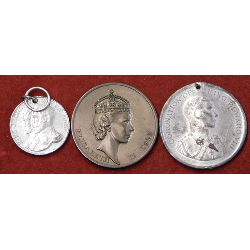 121 - Medallions 1935 Silver Jubilee, 25mm GVF with suspension, 1937 Coronation of King Edward VIII w/m 38... 