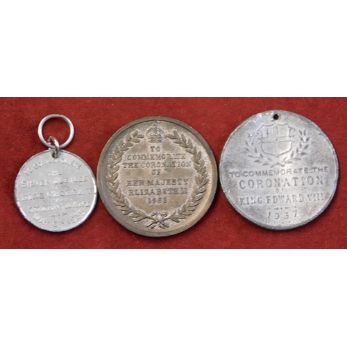 121 - Medallions 1935 Silver Jubilee, 25mm GVF with suspension, 1937 Coronation of King Edward VIII w/m 38... 