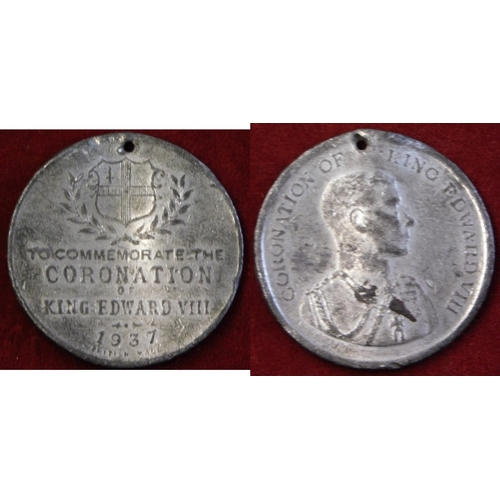 121 - Medallions 1935 Silver Jubilee, 25mm GVF with suspension, 1937 Coronation of King Edward VIII w/m 38... 