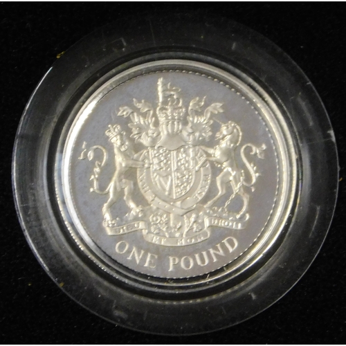 126 - Great Britain 1983 Silver Proof £1, Royal Mint red box with Royal Mint specifications