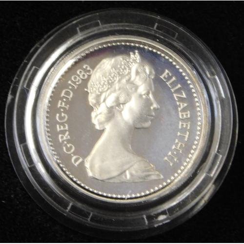 126 - Great Britain 1983 Silver Proof £1, Royal Mint red box with Royal Mint specifications