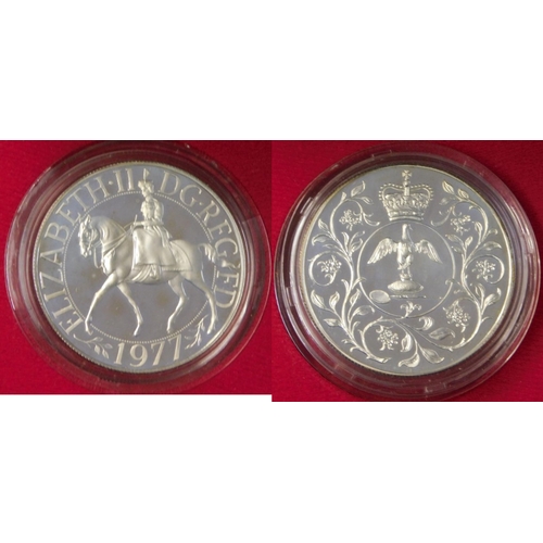 129 - Great Britain 1977 Silver Proof Jubilee Crown, Royal Mint case and certificate